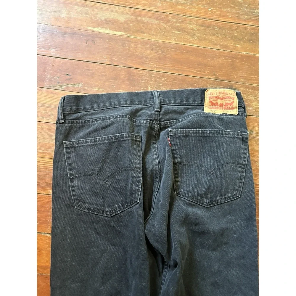 Levi's 505 Jeans Men's 36x32 Straight Black Denim